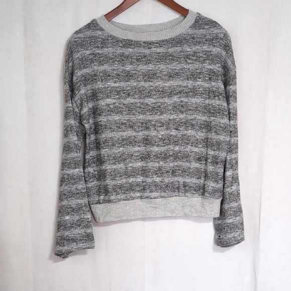 Project Social T Grey Striped Fleece Long Sleeve Tee Size Extra Small **FLAWED** - Picture 1 of 6